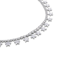 Collar Riviere de oro blanco con estrellas de diamantes