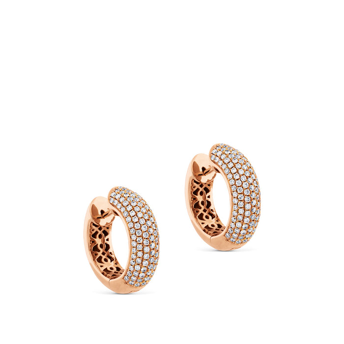 Aros de oro rosa con pavé de diamantes