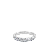 Sortija media caña de oro blanco con pavé de diamantes de 0,47 quilates