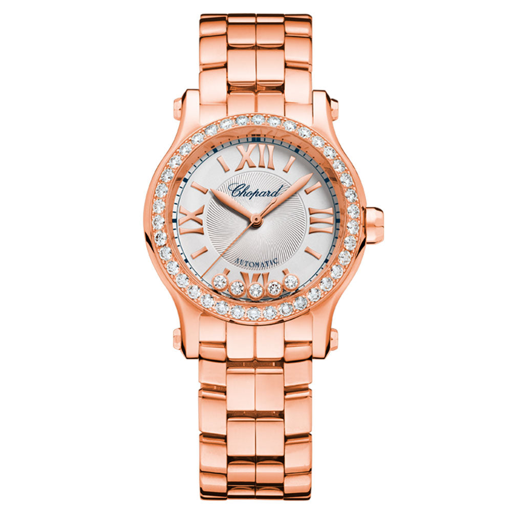 Happy Sport 30 mm Automatic Oro Rosa y Diamantes