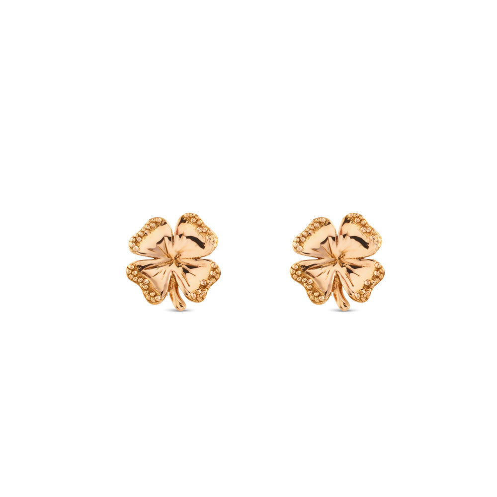 Pendientes "Clover" pequeños de oro rosa