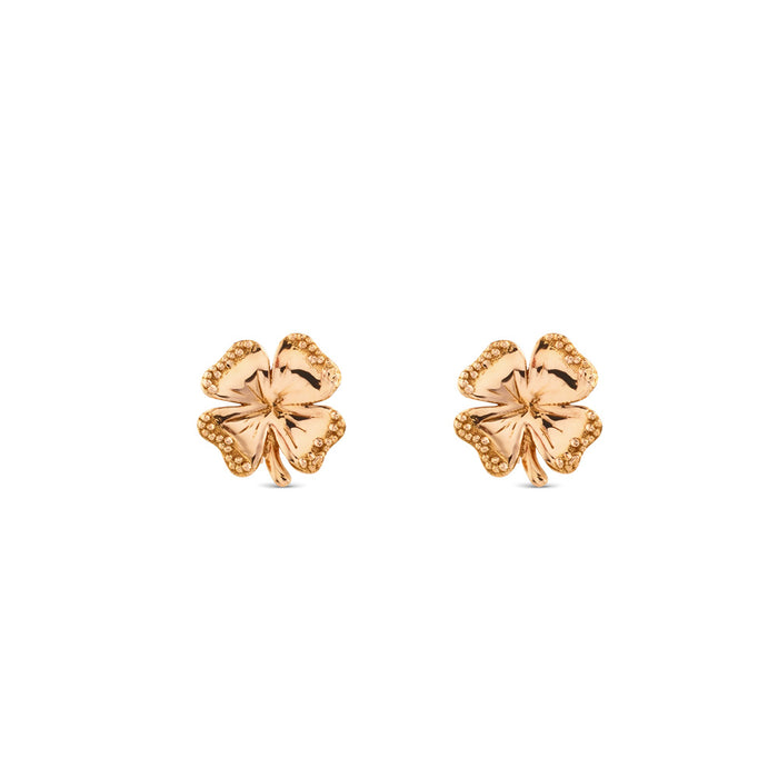 Pendientes "Clover" pequeños de oro rosa