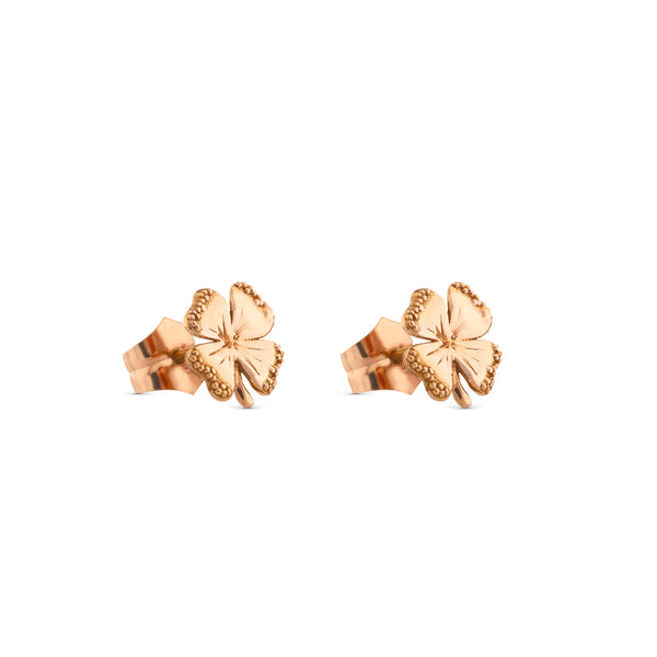 Pendientes "Clover" pequeños de oro rosa