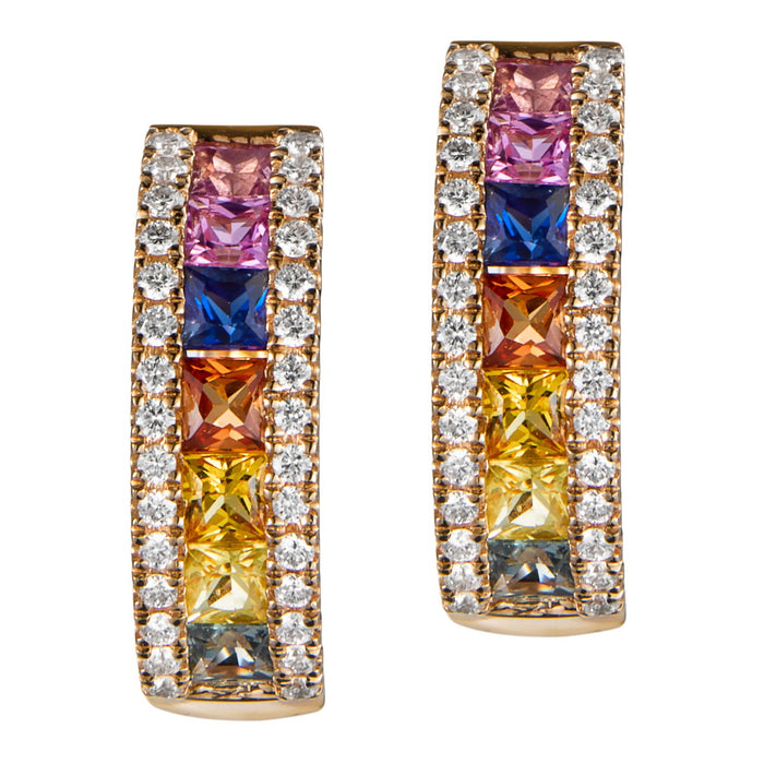 Pendientes-carrousel-oro-rosa-zafiros-colores-diamantes- Ref J5434SB_Chocrón Joyeros