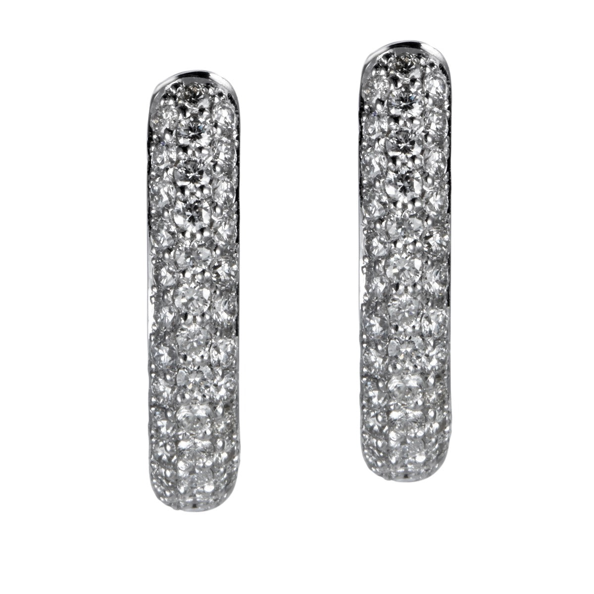 Pendientes-aro-oro-blanco-diamantes - Ref J4786PB
