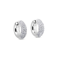 Aros de oro blanco con pavé de diamantes