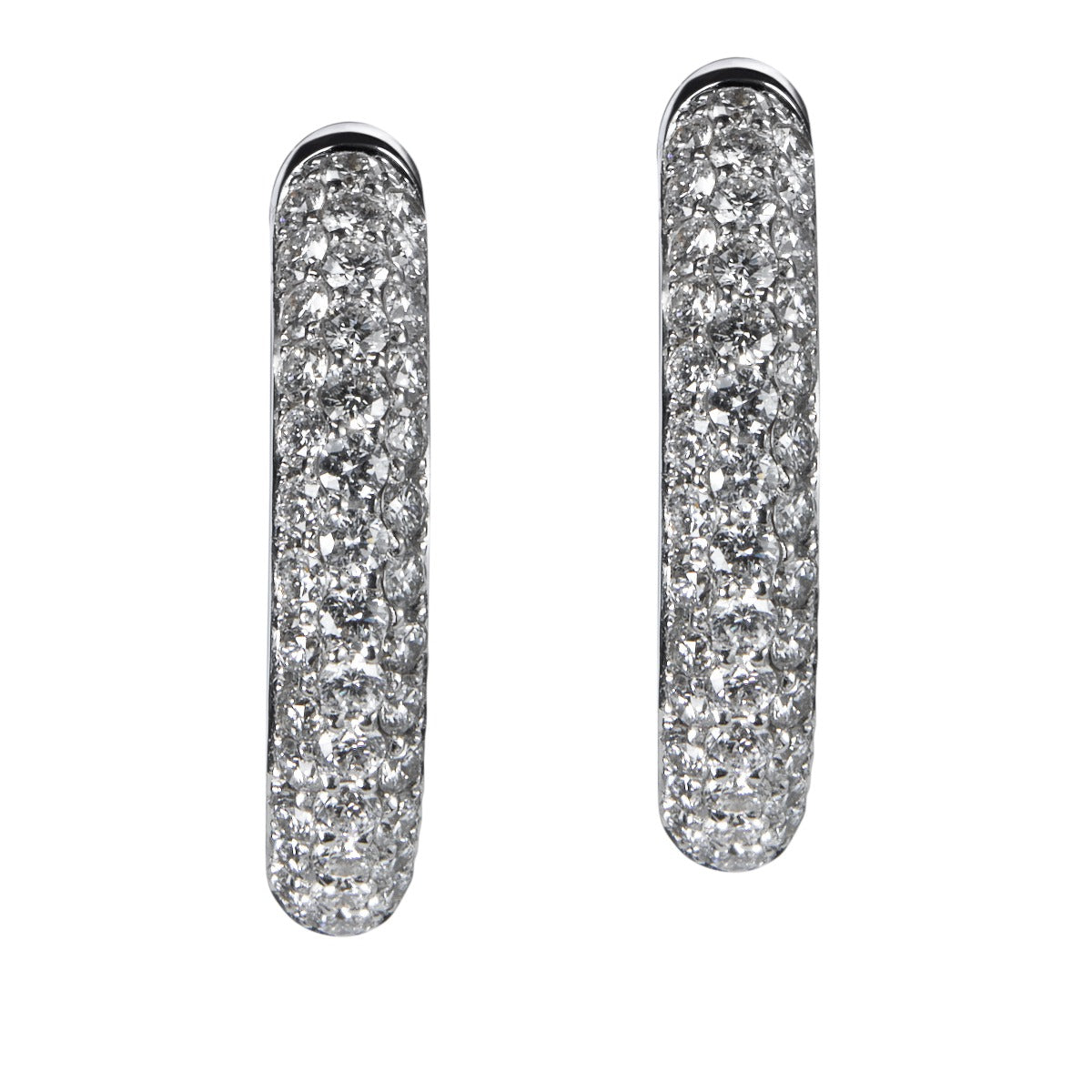 Pendientes-aros-oro-blanco-pave-diamantes - Ref J4218PB