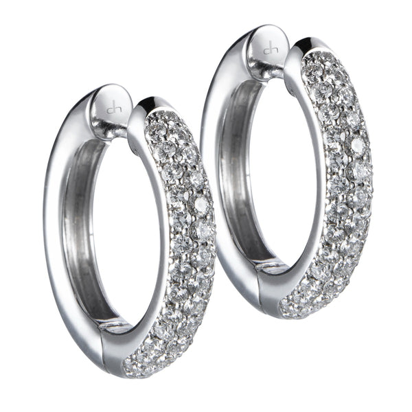 Pendientes-aros-oro-blanco-pave-diamantes - Ref J4218PB
