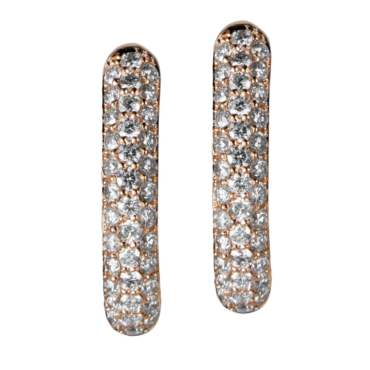 Pendientes-aros-oro-rosa-diamantes - Ref J4787PB