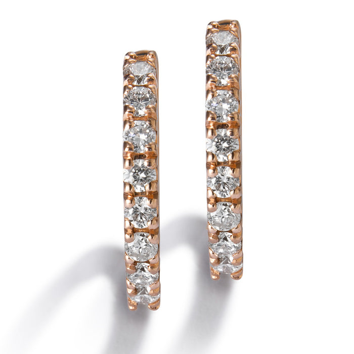 Pendientes-aros-pequeños-oro-rosa-diamantes - Ref J5058PB_Chocrón Joyeros