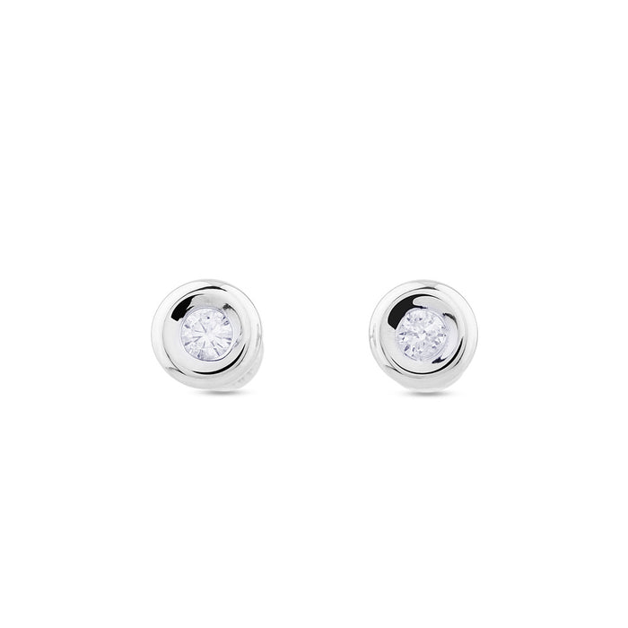Pendientes-oro-blanco-diamante-chaton - Ref J5060TB | Distribuidor oficial ! Chocron Joyeros