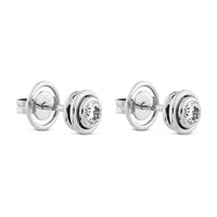 Pendientes de oro blanco en chaton de 0,43 quilates con doble orla de oro blanco