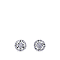Pendientes largos desmontables de oro blanco con diamantes
