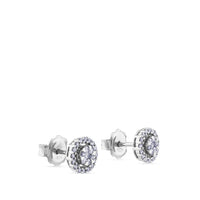 Pendientes largos desmontables de oro blanco con diamantes