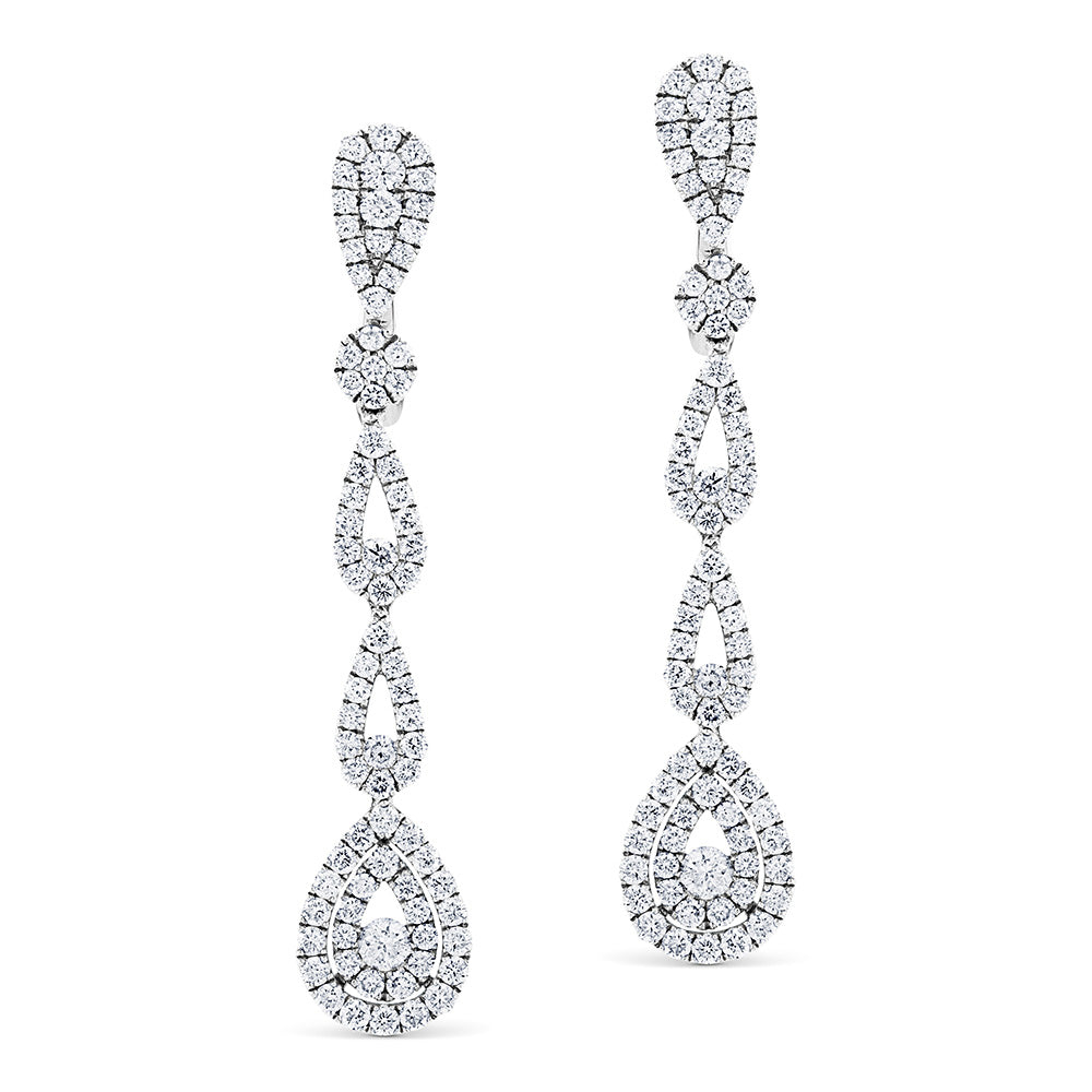 Pendientes-largos-oro-blanco-diamantes - Ref J3120PB