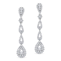 Pendientes-largos-oro-blanco-diamantes - Ref J3120PB