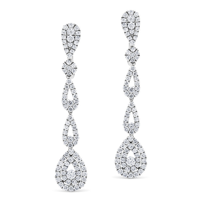 Pendientes-largos-oro-blanco-diamantes - Ref J3120PB