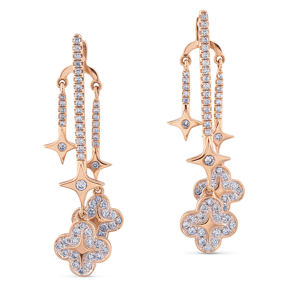 Pendientes-pensamiento-oro-rosa-diamantes - Ref J4600PB
