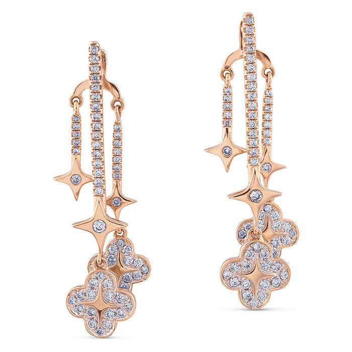 Pendientes-pensamiento-oro-rosa-diamantes - Ref J4600PB