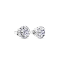 Pendientes de oro blanco desmontables con orla de pavé de diamantes de 1,14 quilates