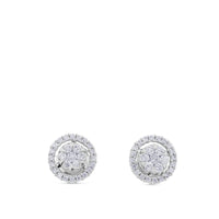 Pendientes largos de oro blanco desmontables con lágrima de pavé de diamantes