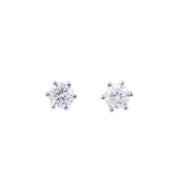Pendientes de diamantes en oro blanco con 6 garras de 1,85 quilates