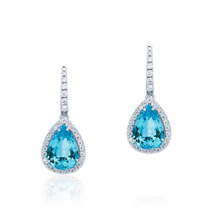 pendientes-largos-oro-blanco-aguamarina-diamantes - Ref MV/MV41/AC