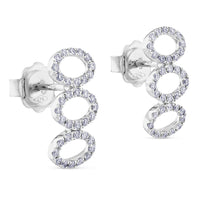 Pendientes GeometriCh de oro blanco con 3 ovales verticales de diamantes