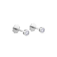 Pendientes de oro blanco con diamantes en chatón 0,20 quilates