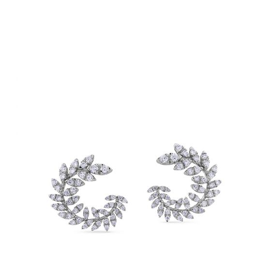 Pendientes-rama-oro-blanco-diamantes - Ref J4574TB