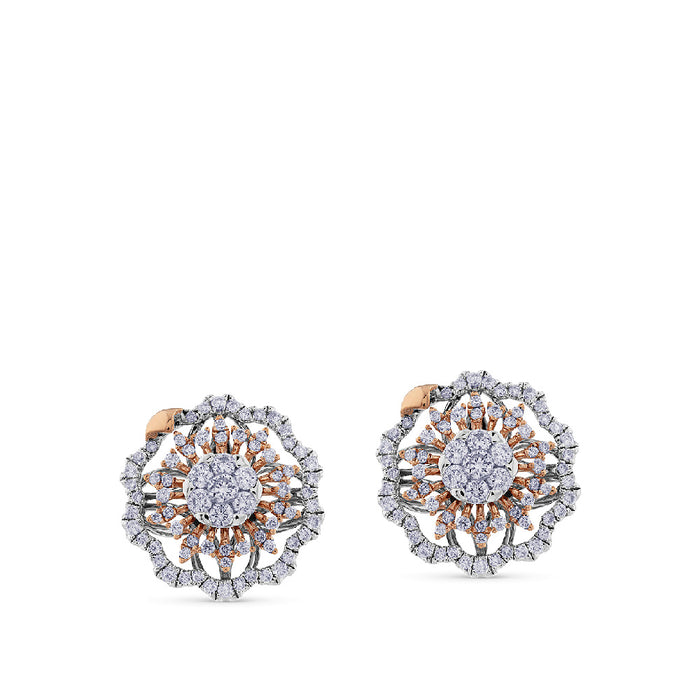 Pendientes-Soleil-oro-blanco-rosa-diamantes - Ref J4609TB