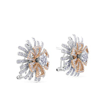 Pendientes copo de nieve "Hypnose" de oro blanco y oro rosa con diamantes