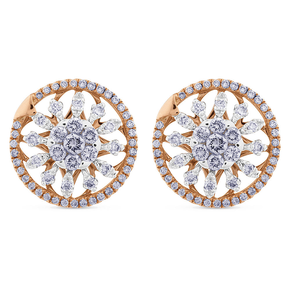 Pendientes-oro-rosa-blanco-diamantes - Ref J4621TB