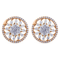 Pendientes-oro-rosa-blanco-diamantes - Ref J4621TB