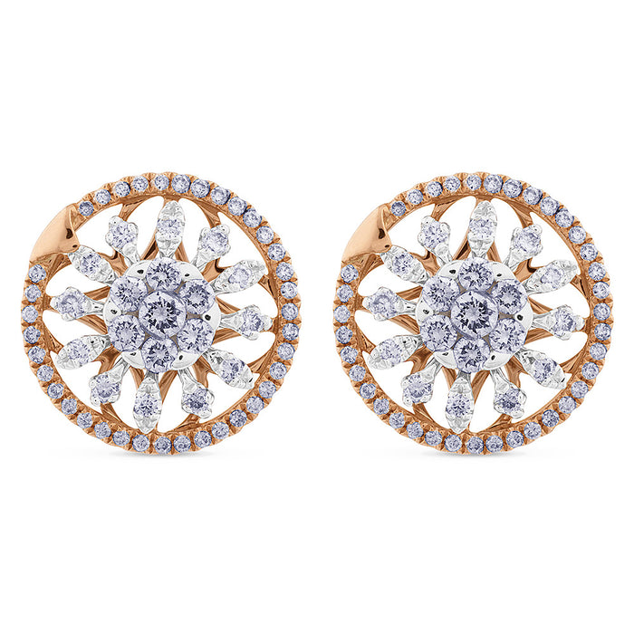 Pendientes-oro-rosa-blanco-diamantes - Ref J4621TB