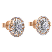 Pendientes "Helice" de oro blanco y oro rosa con diamantes