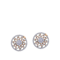 Pendientes-oro-blanco-rosa-diamantes - Ref J4625TB