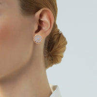 Pendientes "Soleil" de oro rosa y oro blanco con diamantes