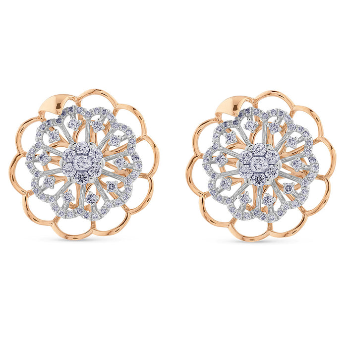 Pendientes-Soleil-oro-blanco-rosa-diamantes - Ref J4612TB