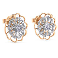 Pendientes "Soleil" de oro rosa y oro blanco con diamantes