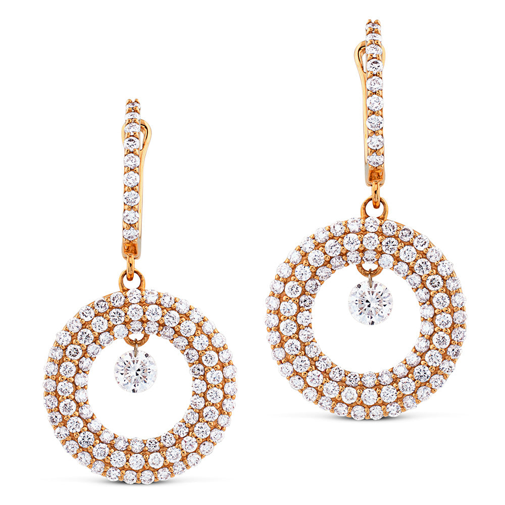 Pendientes_oro_rosa_diamantes_en_talla_brillante - Ref J4101PB