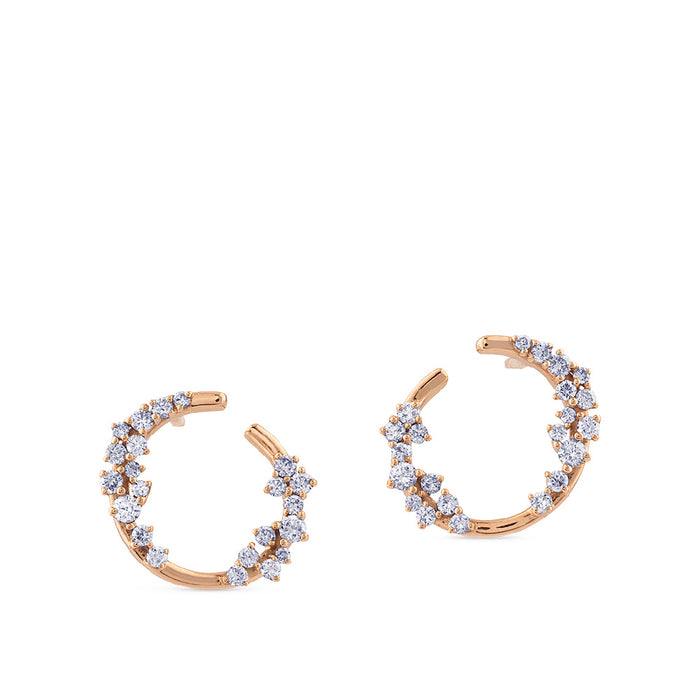 Pendientes-oro-rosa-semicírculo-diamantes- Ref J4533TB