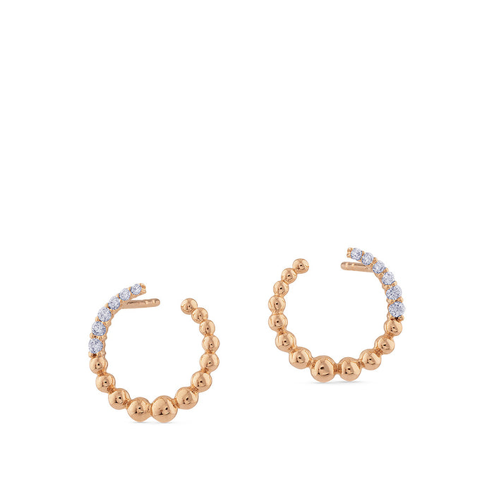 Pendientes-oro-rosa-semicírculo-diamantes- Ref J4535TB