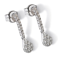 Pendientes Riviere de oro blanco con diamantes 0.66 quilates