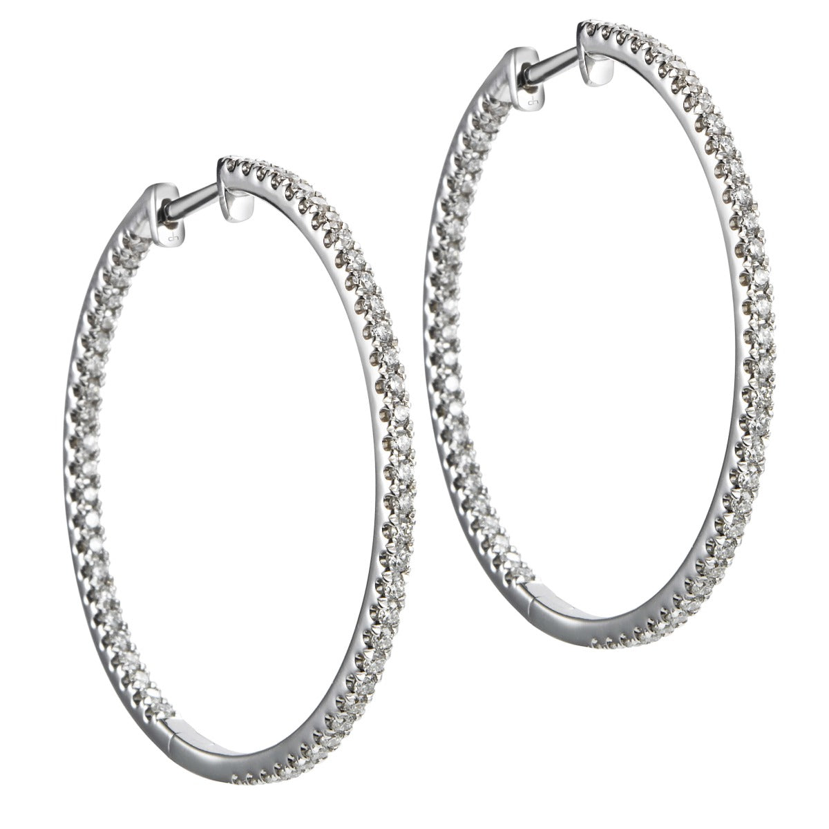Pendientes-aro-grandes-oro-blanco-diamantes - Ref J5447PB_Chocrón Joyeros