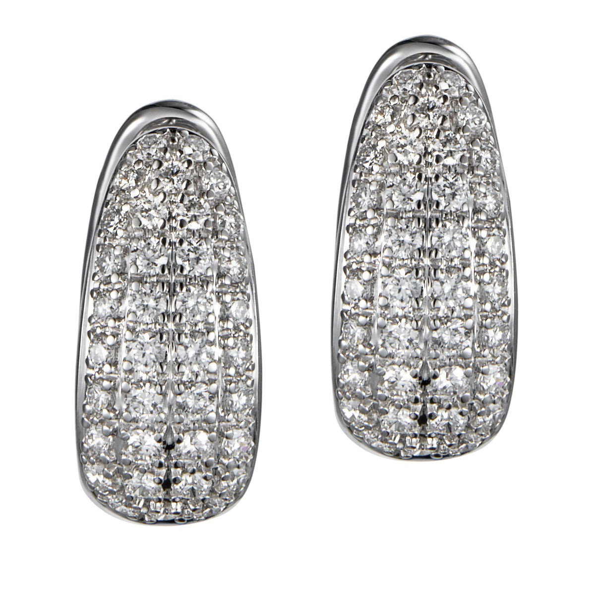 Pendientes-aro-oro-blanco-diamantes - Ref J5438PB_Chocrón Joyeros