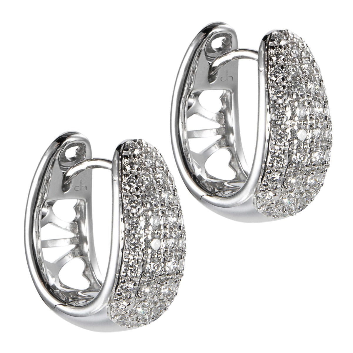 Pendientes-aro-oro-blanco-diamantes - Ref J5438PB_Chocrón Joyeros
