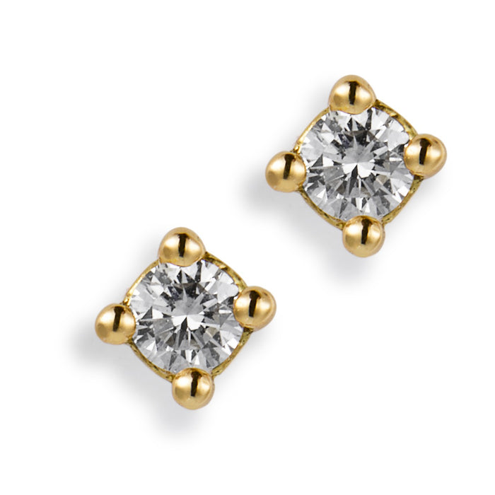 Pendientes-bebe-oro-amarillo-diamantes-garra - Ref J5639TB_Chocrón Joyeros