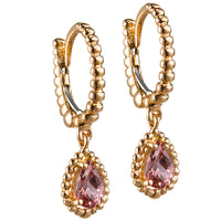 Pendientes-bubbles-oro-rosa-espinelas-talla-pera - Ref J5771PO