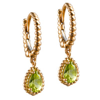 Pendientes-bubbles-oro-rosa-peridoto-talla-pera - Ref J5675PO